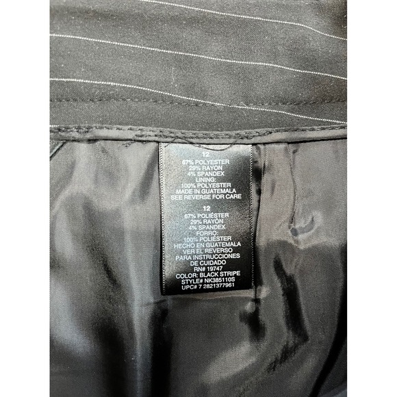 Norma Kamali Black Pinstripe Pencil Skirt Button Detail Tailored Size 12 - Picture 4 of 6